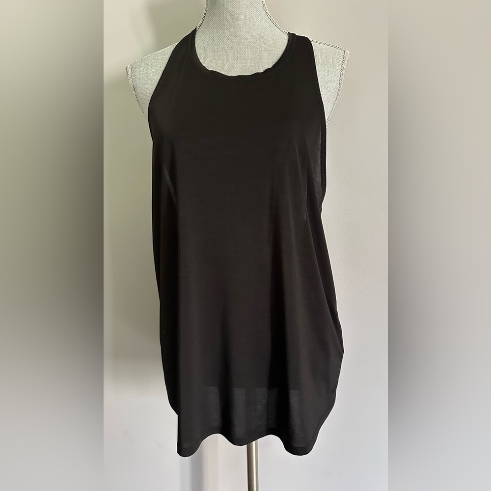 Athleta Workout Black T Racerback Tank size large